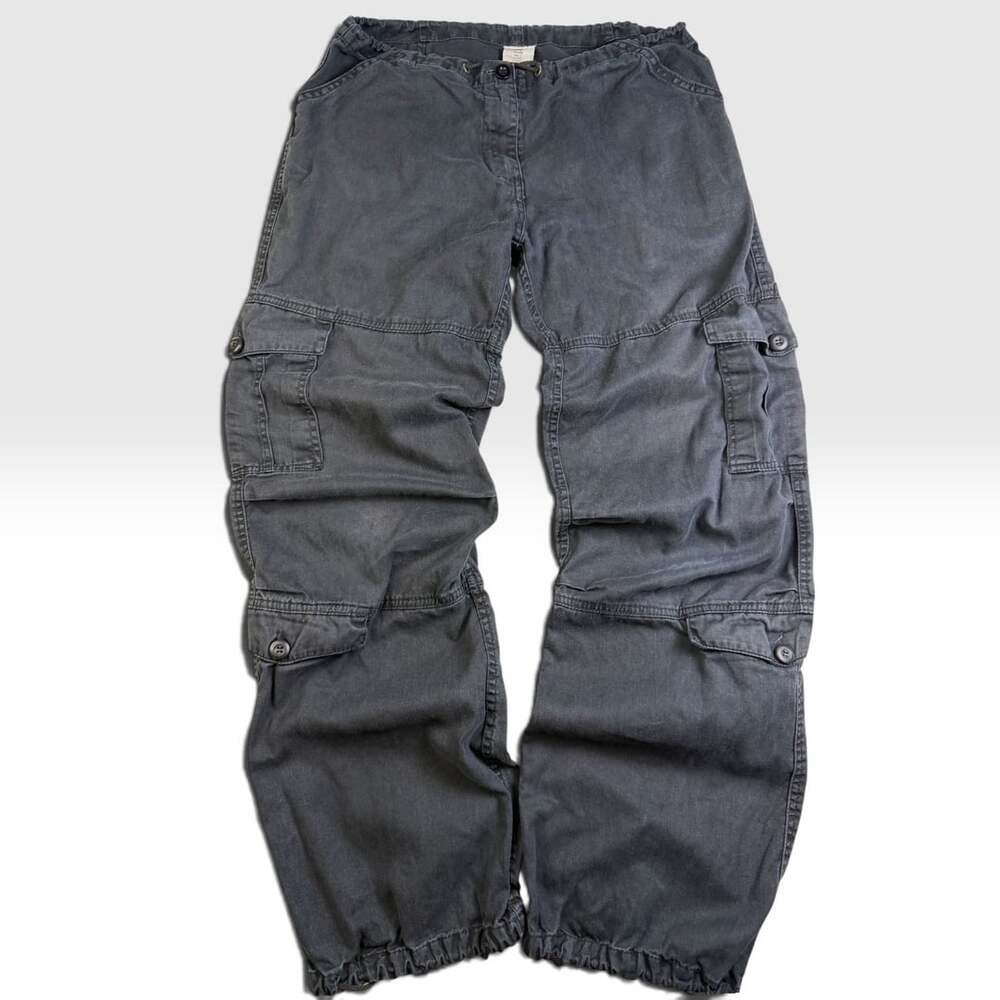 Rothco 2010 Washed Black Paratrooper Cargo Pants Low Rise Baggy Size S